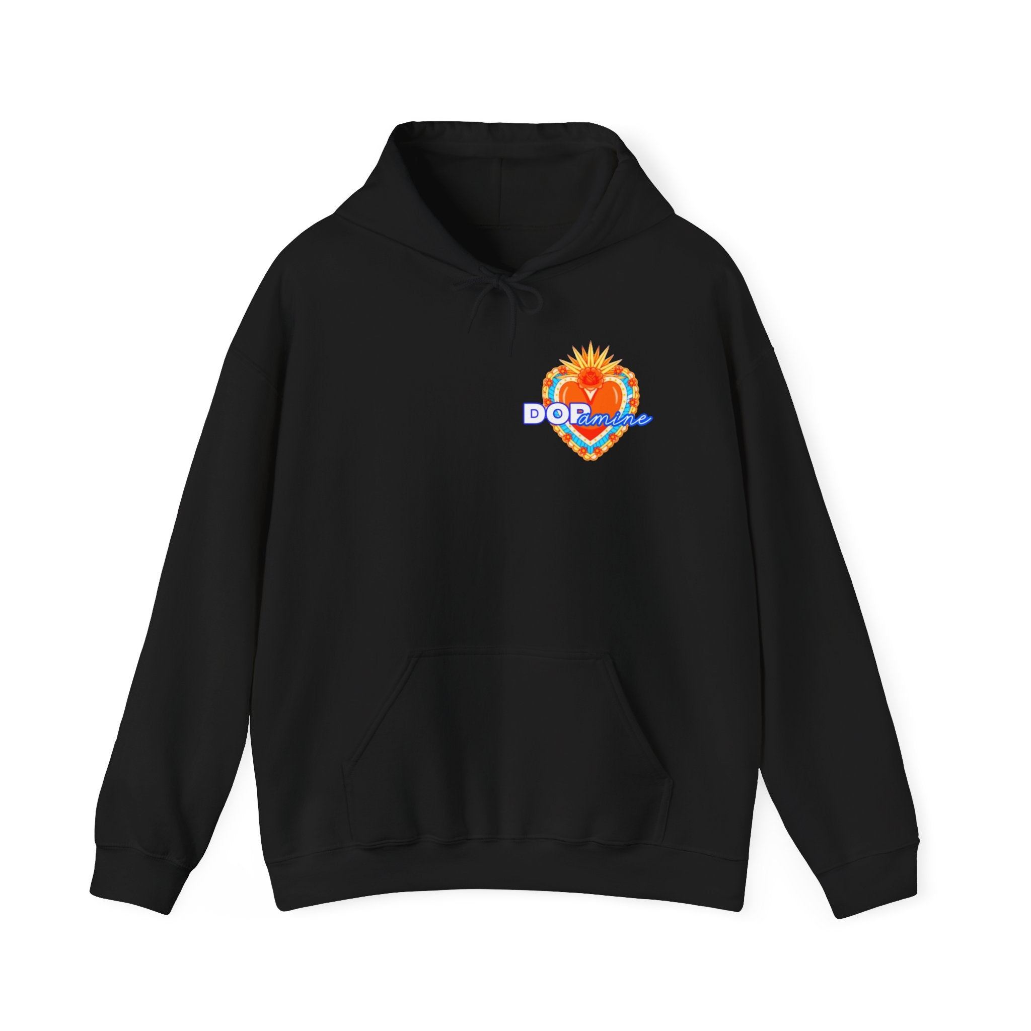 Dopamine Heart Hoodie — Retro Floral Graphic Pullover
