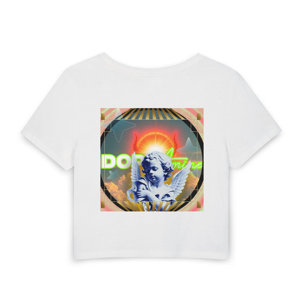 Angel Graphic Baby Tee — Vintage Cherub Art Crop T-Shirt