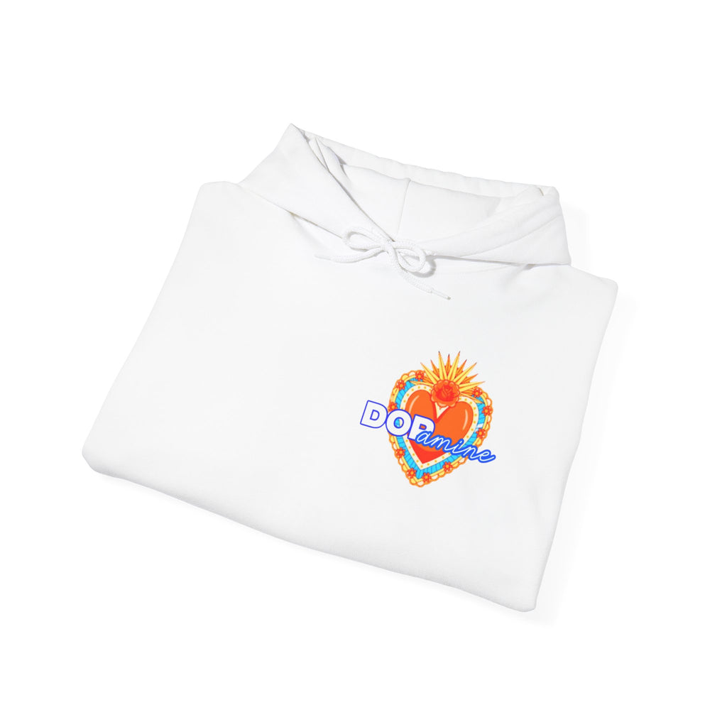 Dopamine Heart Hoodie — Retro Floral Graphic Pullover