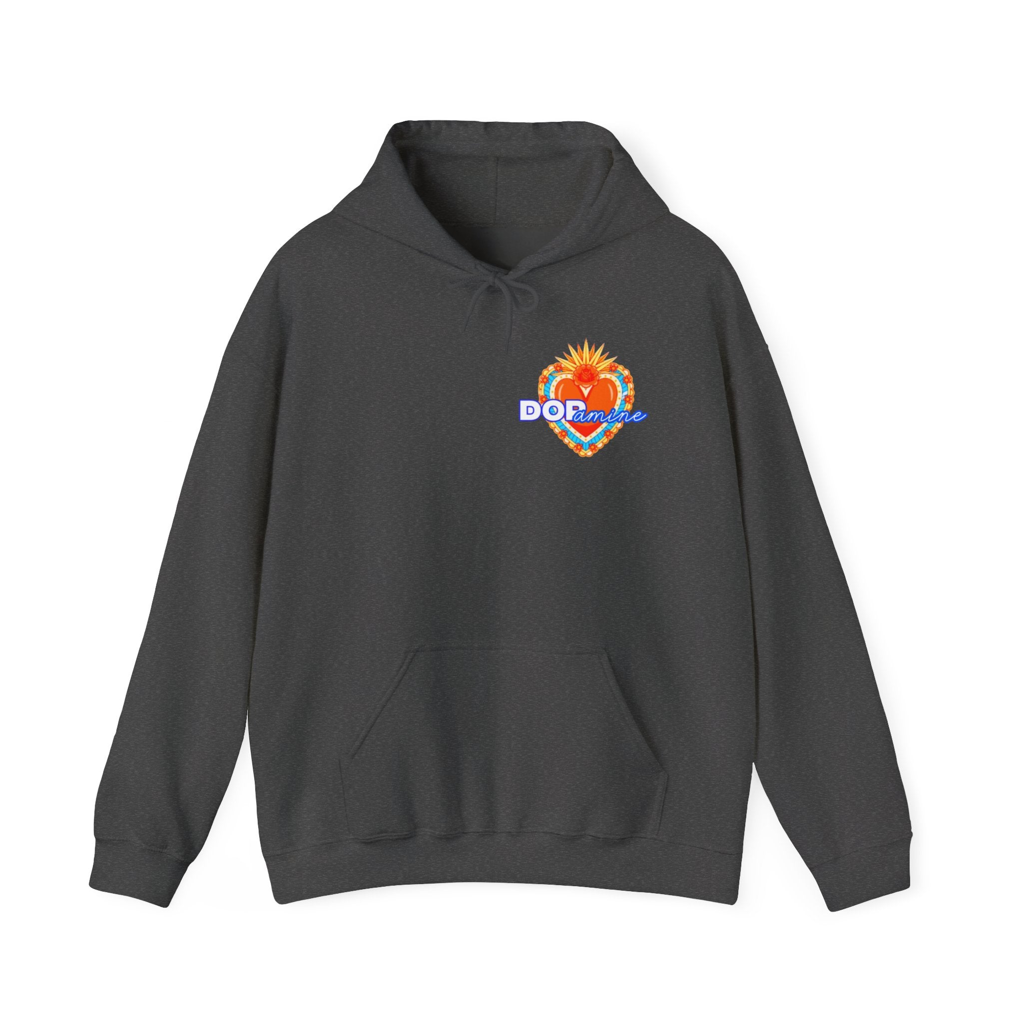 Dopamine Heart Hoodie — Retro Floral Graphic Pullover