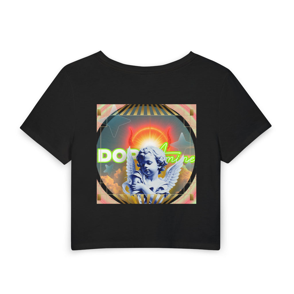 Angel Graphic Baby Tee — Vintage Cherub Art Crop T-Shirt