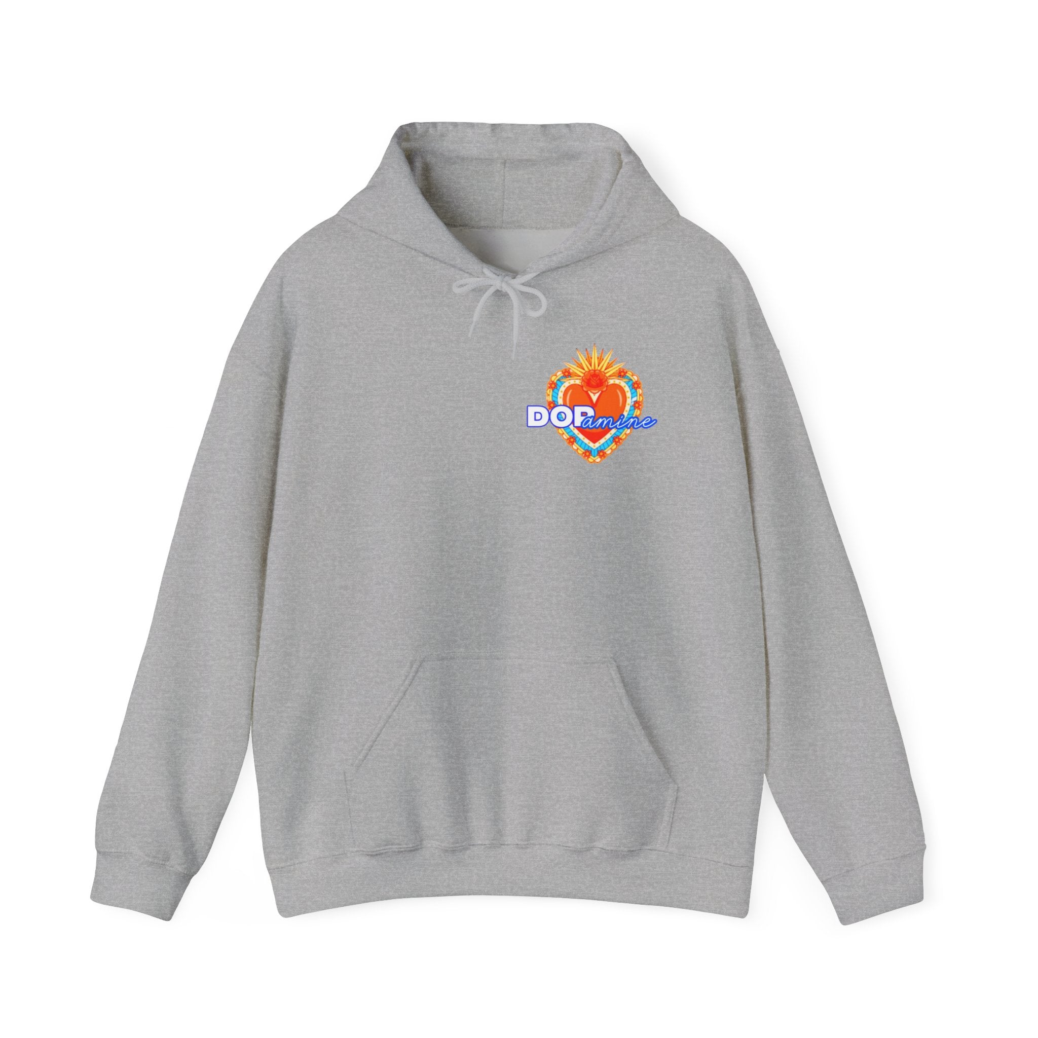 Dopamine Heart Hoodie — Retro Floral Graphic Pullover